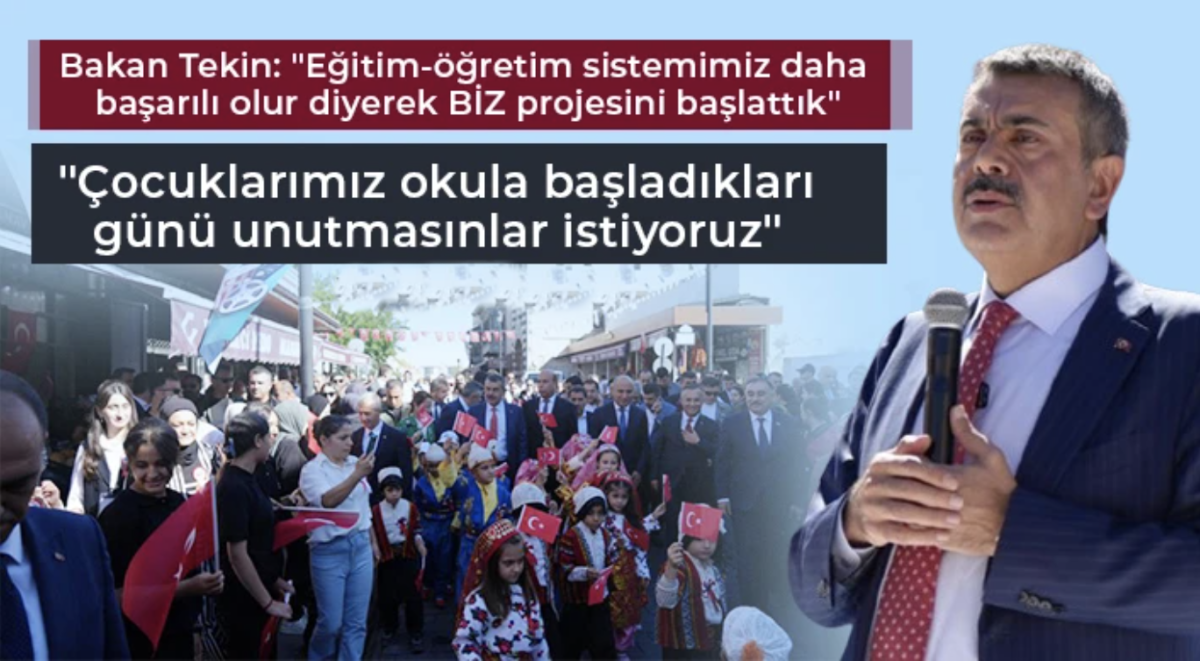 Bakan Tekin, Gaziantep'te BİZ projesi kortej yürüyüşüne katıldı