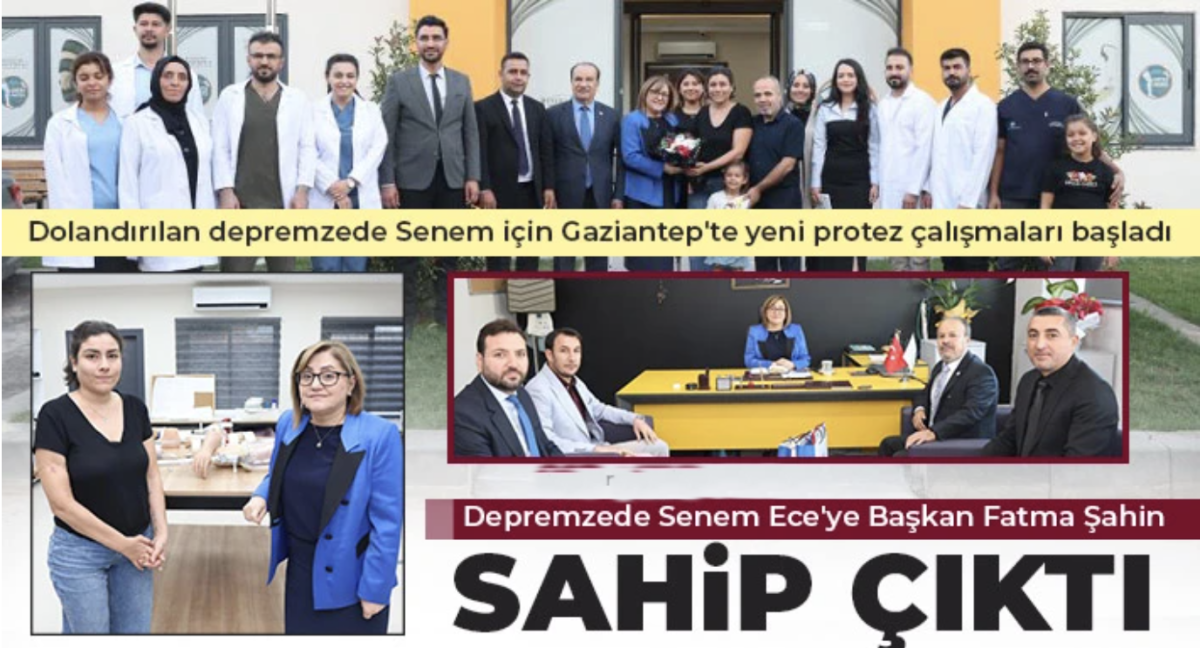 Depremzede Senem Ece'ye Başkan Fatma Şahin sahip çıktı