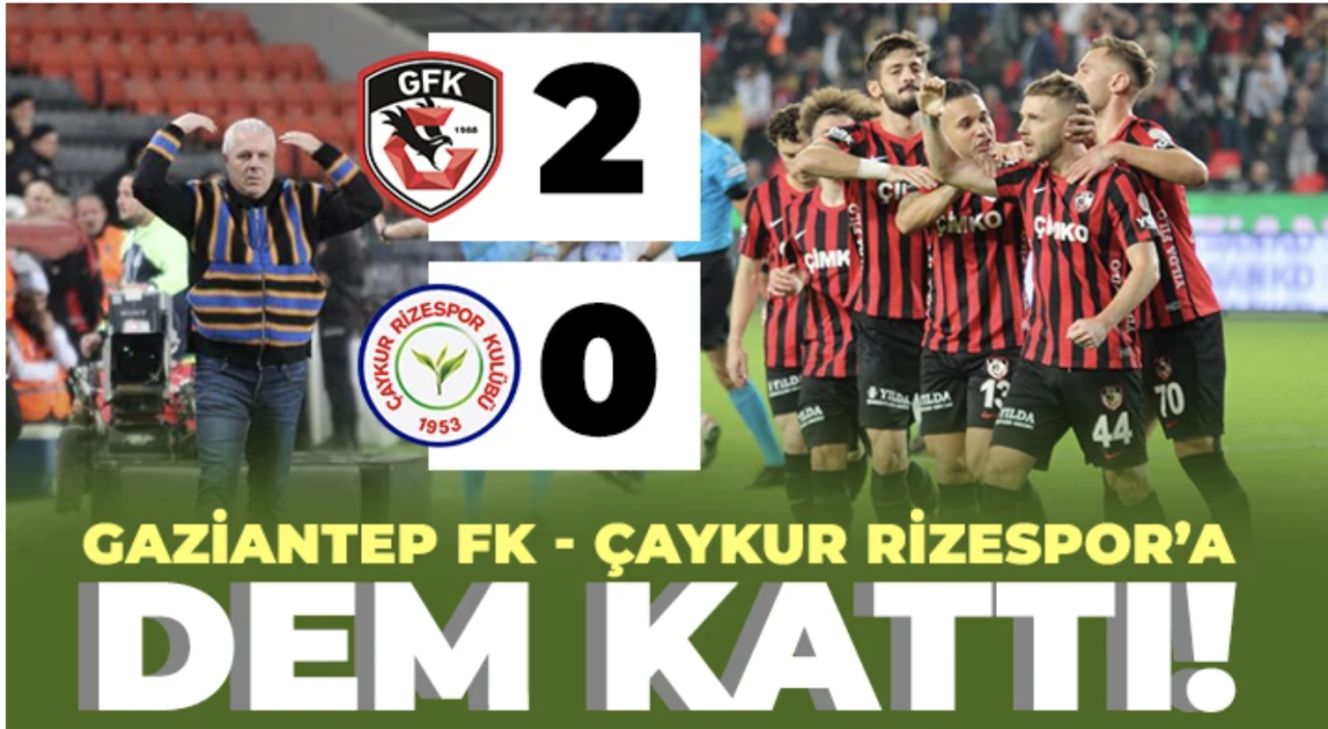 Gaziantep FK - Çaykur Rizespor: 2 - 0