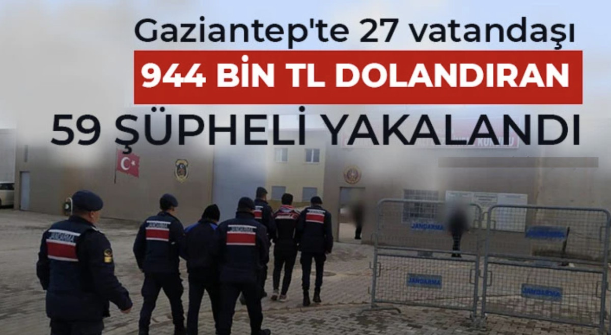 Gaziantep'te 27 vatandaşı 944 bin TL dolandıran 59 şüpheli yakalandı