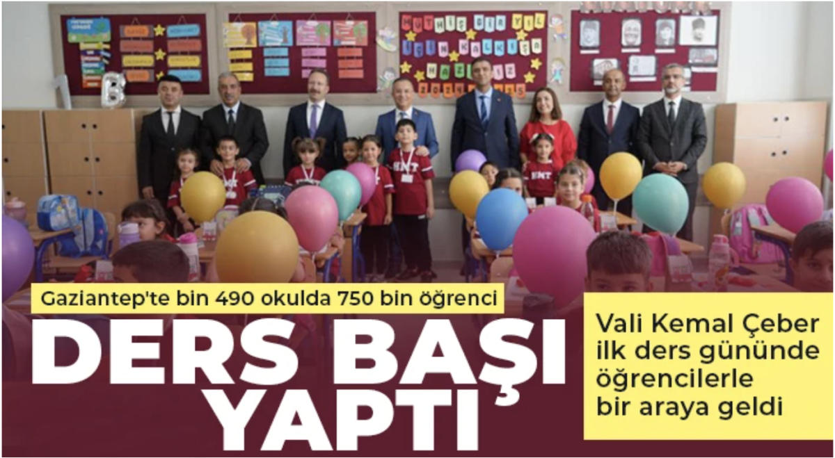 Gaziantep'te bin 490 okulda 750 bin öğrenci ders başı yaptı