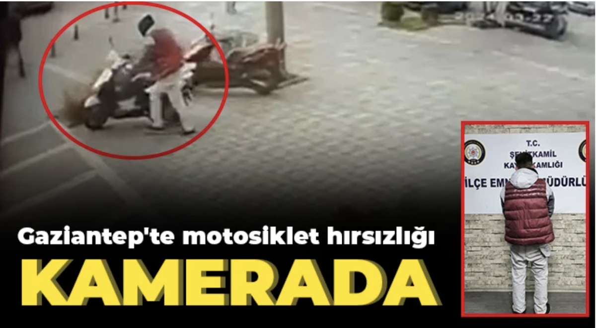 Gaziantep'te motosiklet hırsızlığı kamerada