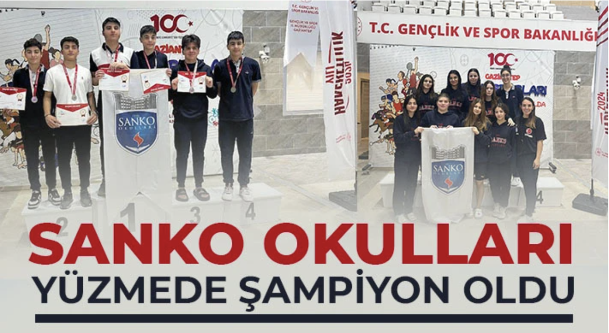 SANKO Okulları Yüzmede Şampiyon Oldu